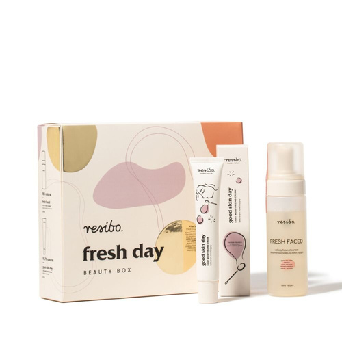 Resibo Fresh Day Zestaw do Pielęgnacji Skóry Delikatna Pianka Oczyszczająca 150ml Lekki Krem Nawilżający 50ml