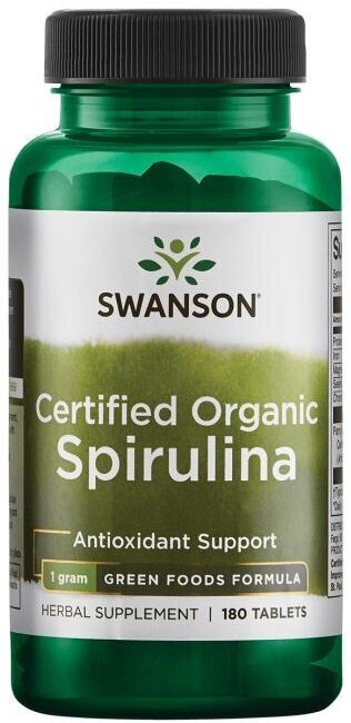 Swanson Certyfikowana Organiczna Spirulina 180 Tabletek