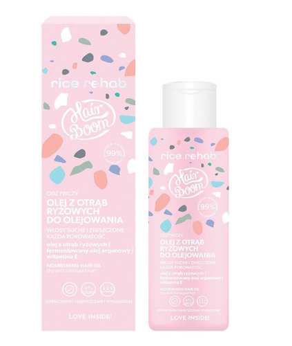 HairBoom Rice Rehab Nourishing Rice Bran Oil for Oiling Dry and Damaged Hair 100ml