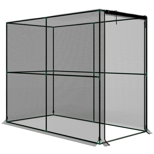 Outsunny Fruit Cage Bird Netting, Brassica Cage Plant Protection Tent with Zipped Door, Anti Bird, Insects, Small Animals, Black