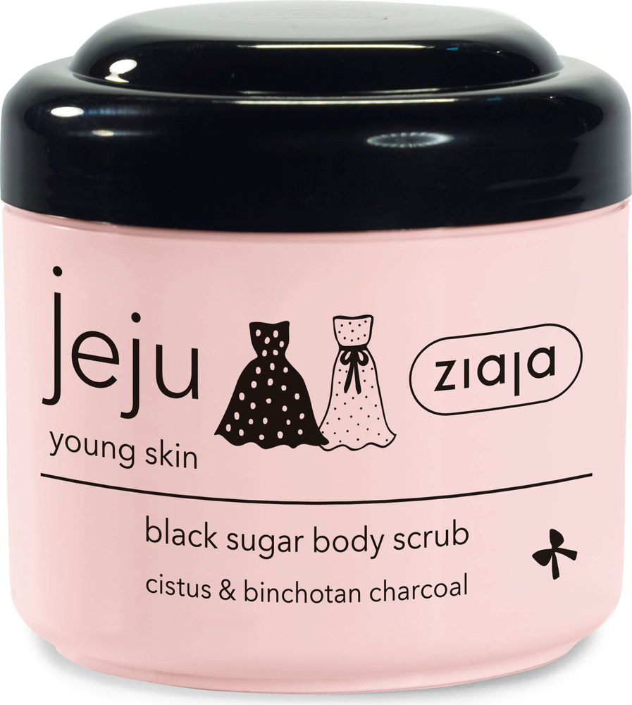 Ziaja Jeju Młoda Skóra Czarny Cukrowy Peeling do Ciała z Nutą Mango Kokosa i Papai 200ml