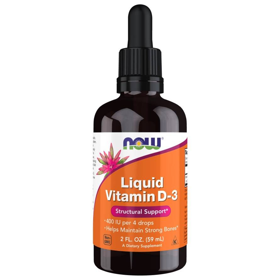 Now Foods Vitamin D-3 Liquid 400 IU Supports Bone Brain and Immune System Health 59ml