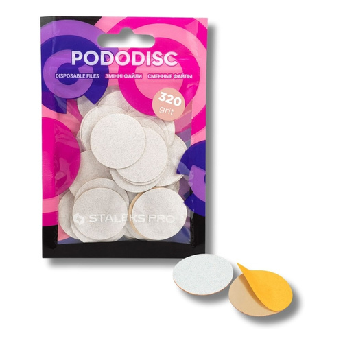 Staleks Pro Expert Disposable Pododisc Pedicure White Files Size L Grit 320 50pcs