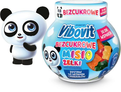Vibovit Bezcukrowe Misio Żelki Witaminy i Minerały dla Dzieci powyżej 4 Roku Życia 30 Sztuk