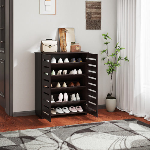 HOMCOM 15 Shoe Storage Cabinet - Wood-Effect