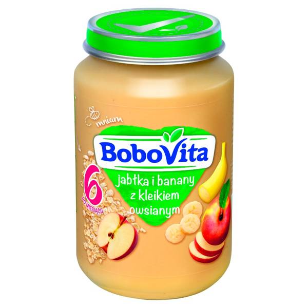 BoboVita Dessert for Babies Apples and Bananas with Oat Gruel after 6th Month 190g