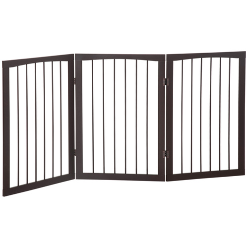 PawHut 3 Panel Stair Gate Foldable Dog Door Gate Indoor Free Standing Safety Gate Pet Barrier 76cm Height