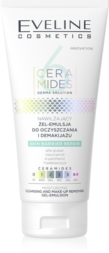 Eveline 6 Ceramides Nawilżający Żel-Emulsja do Oczyszczania 150ml