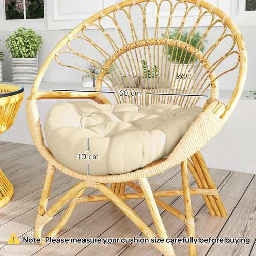 Outsunny Set of Two Φ60cm Outdoor Cushions - Beige