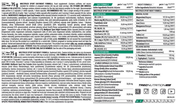 Multipack Sport Day & Night Formula 60 Capsules – Day and Night Vitamins