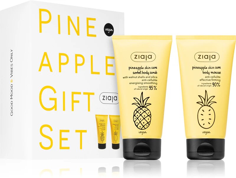 Ziaja Pineapple Gift Set for Body Care Peeling and Anti-Cellulite Foam 1 Piece