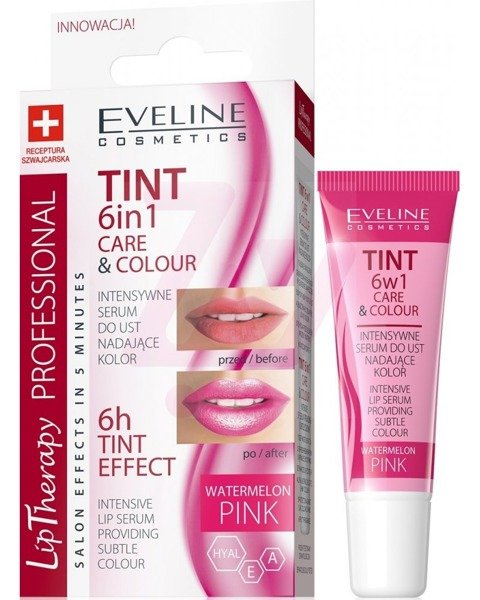 Eveline Lip Therapy Tint Care and Colour Intensywne Serum do Ust 6w1 Pink 12ml