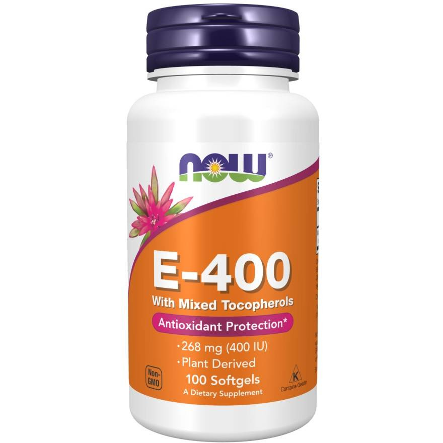 Now Foods Vitamin E-400 Natural Mixed Tocopherols Supports the Body's Immunity 100 Softgels