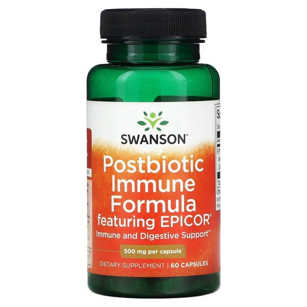 Swanson Postbiotic Immune Formula with EpiCor 500 mg 60 caps