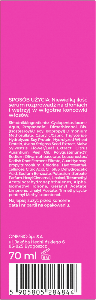 OnlyBio Hair Cycling Regenerating Serum for Ends 70ml