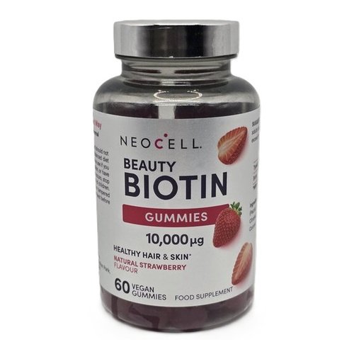 NeoCell Beauty Biotin, 10000mcg, Natural Strawberry - 60 gummies