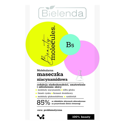 Bielenda Beauty Molecules Molekularna Niacynamidowa Maseczka dla Skóry Problematycznej 8g Best Before 31.10.26