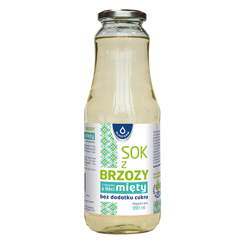 Oleofarm Birch Juice with Mint No Sugar for Refreshment 990ml