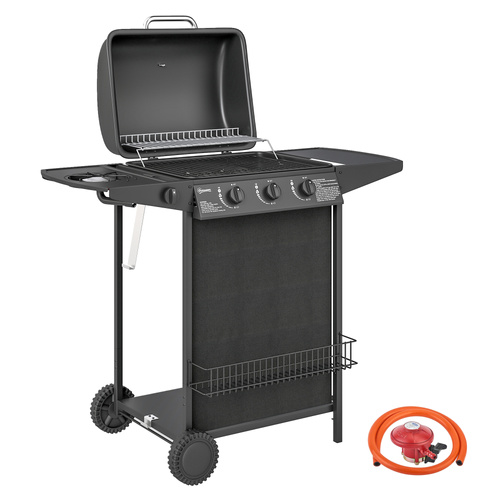 Outsunny Four Burner Gas Grill BBQ - Black