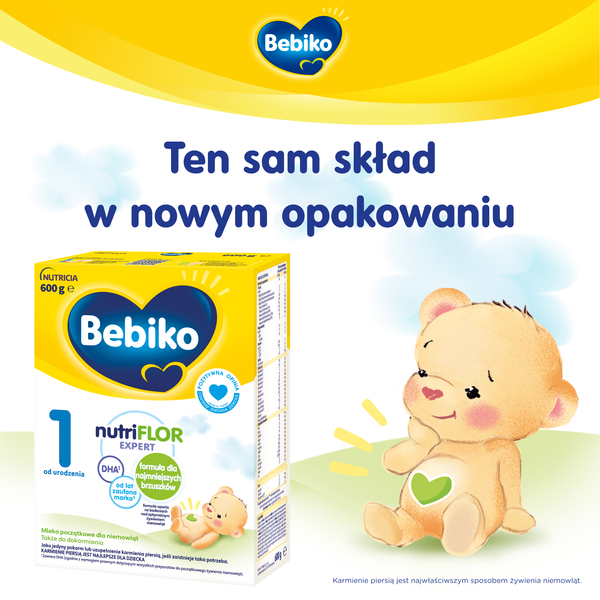 Bebiko NutriFlor Expert 1 Mleko Początkowe dla Niemowląt od Urodzenia 600g