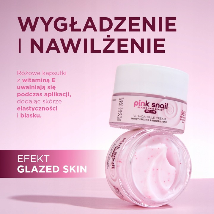 Eveline Pink Snail Krem Nawilżająco-Odżywczy z Śluzem Ślimaka 50ml