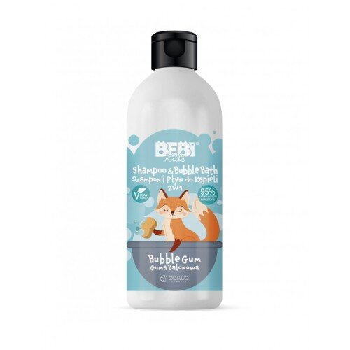 Barwa Bebi Kids Gentle 2in1 Shampoo and Bath Liquid Bubble Gum 500ml