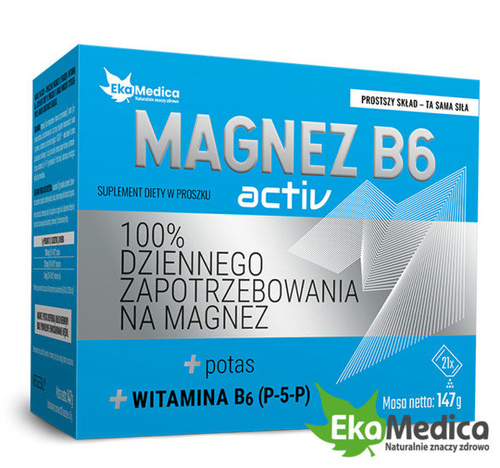EkaMedica Magnez B6 Activ Wspomagający Układ Nerwowy i Pracę Mięśni 21x7g Saszetki