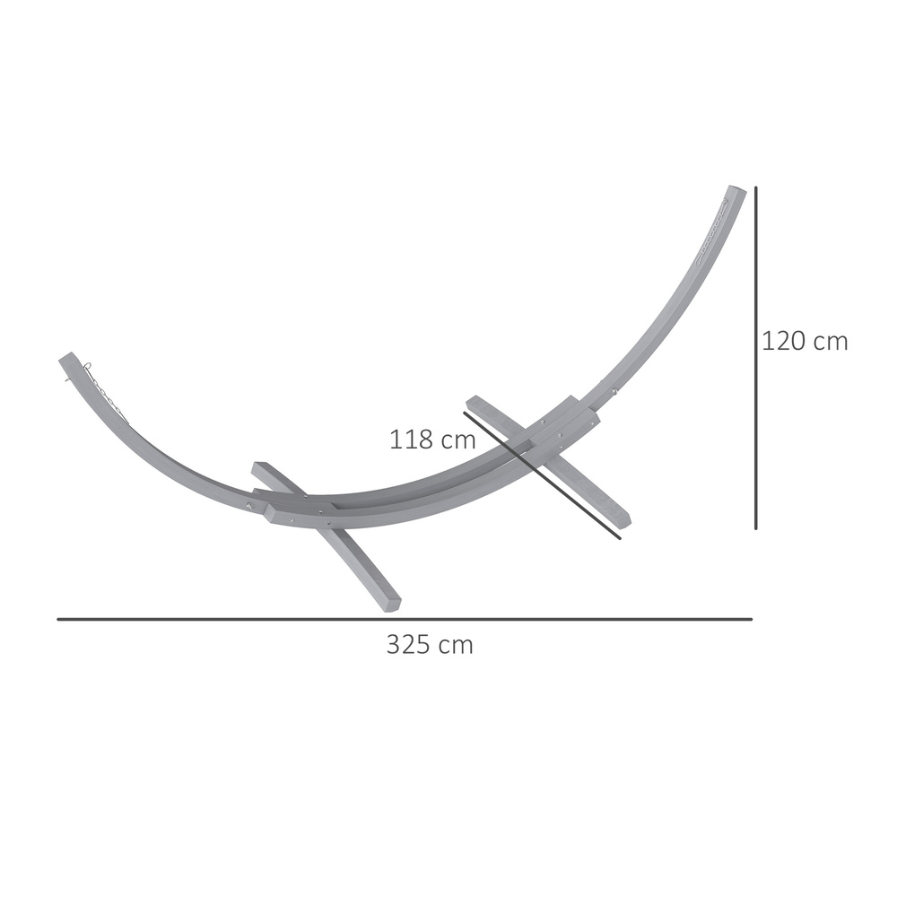 Outsunny 3.25m Wooden Hammock Stand Universal Fit Garden Picnic Camp Accessories, Grey