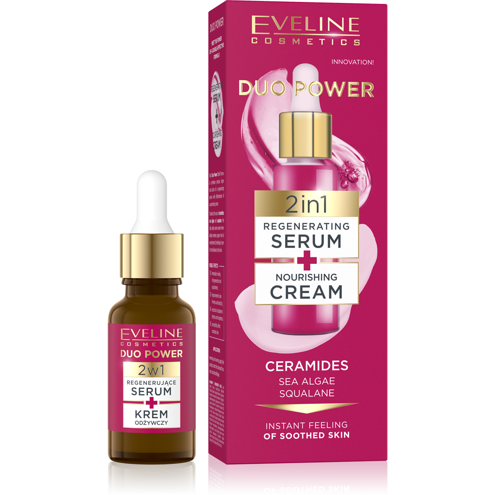 Eveline Duo Power 2in1 Regenerating Serum and Nourishing Cream 18ml