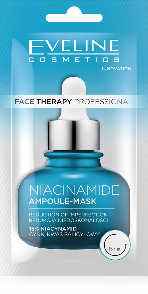 Eveline Face Therapy Professional Ampoule-Mask 15% Niacinamide Cream Mask for Oily and Combination Skin 8ml