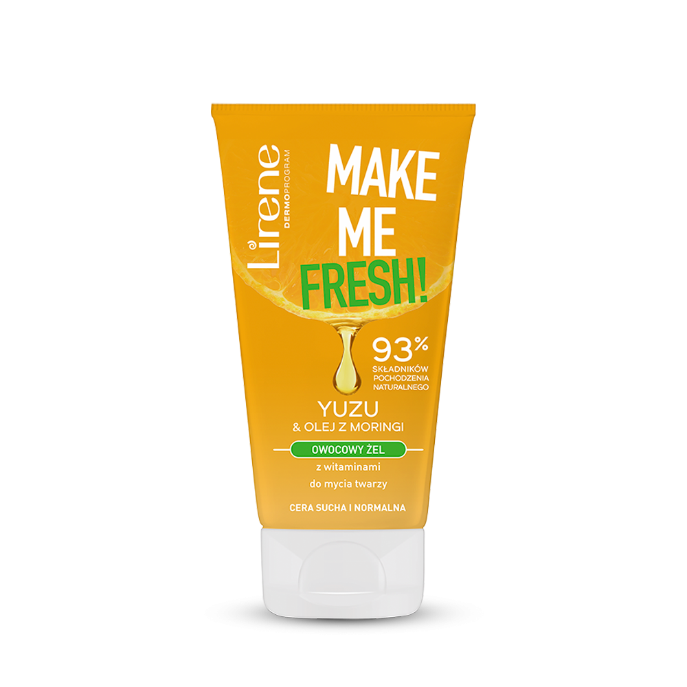 Lirene Make Me Fresh! Fruity Vitamin Face Wash Gel Yuzu and Moringa 150ml