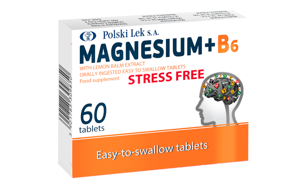 Polski Lek S.A. Magnesium + Vit B6 with Lemon Balm Extract Stress Free 60 tabl.