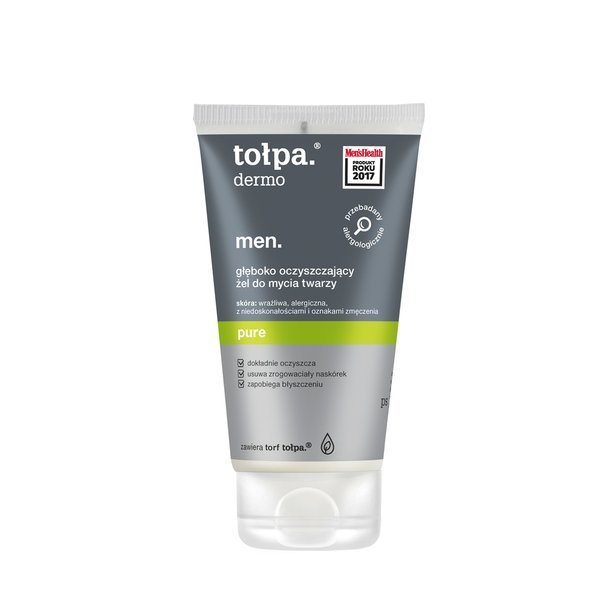 Tołpa Dermo Men Pure Żel Oczyszczający do Mycia Twarzy Zmniejszający Niedoskonałości 150ml