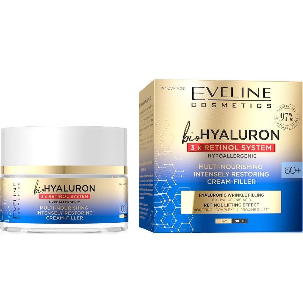 Eveline BioHyaluron 3x Retinol System Multi Nourishing Intensely Restoring Day and Night Cream Filler 60+ 50ml