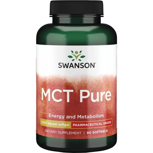 Swanson MCT Pure 1000mg from Coconut Oil for Energy 90 Softgels