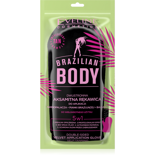 Eveline Brazilian Body Double Sided Velvet Glove for Body Products Application 1 Piece