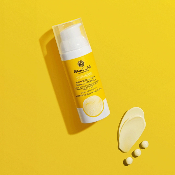 BasicLab Complementis Antyoksydacyjny Krem o Bogatej Konsystencji z Witaminą C Rozświetlenie i Wygładzenie dla Skóry Suchej i Bardzo Suchej  na Dzień i na Noc 50ml