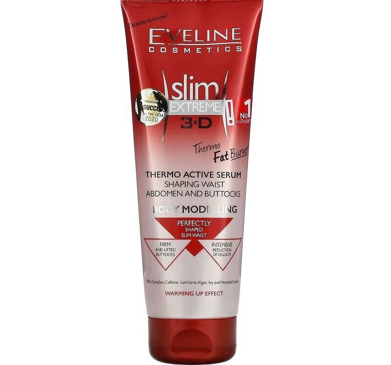 Eveline Extreme Slim 3D Thermo Active Serum Shaping Waistline Stomach and Buttocks 250ml