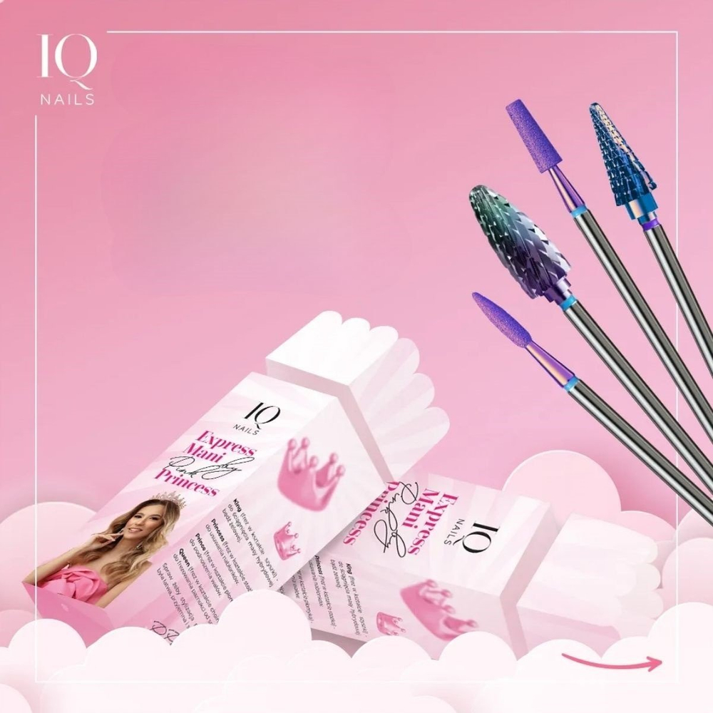 IQ Nails Zestaw do Manicure Express Mani by Pink Princess 5szt