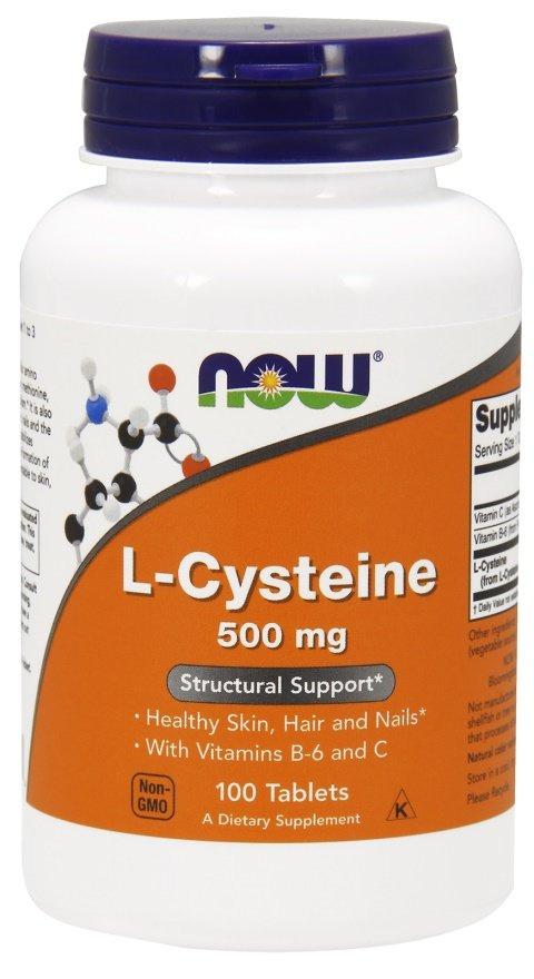NOW Foods L-Cysteine ​​500 mg Skin Hair & Nail Support 100 Tablets