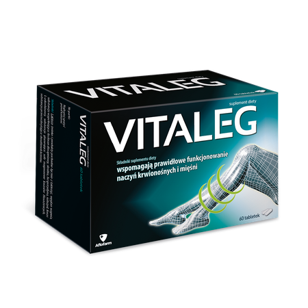 Vitaleg Wapń Witamina C Naczynia Krwionośne Mięśnie 60 Tabletek 