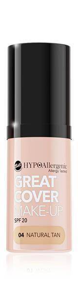 Bell HypoAllergenic Great Cover Make-Up SPF20 Hypoalergiczny Intensywnie Kryjący Podkład w Musie 04 Natural Tan 20g