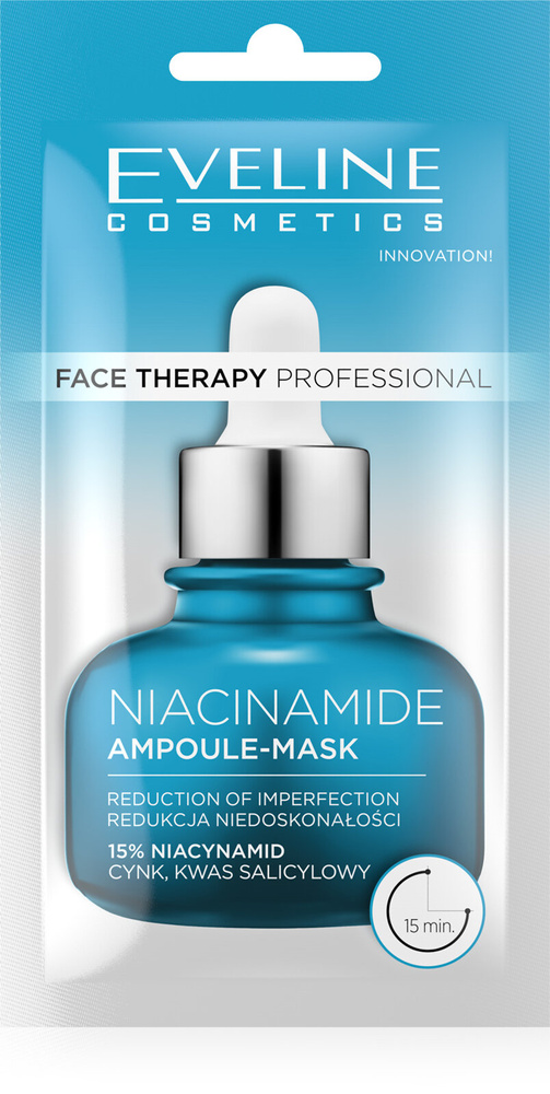 Eveline Face Therapy Professional Ampułka-Maska 15% Niacynamid do Cery Tłustej 8ml