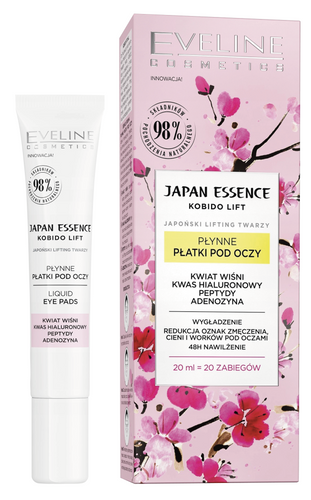 Eveline Japan Essence Moisturizing Liquid Eye Pads with Cherry Blossom Extract and Hyaluronic Acid 20ml