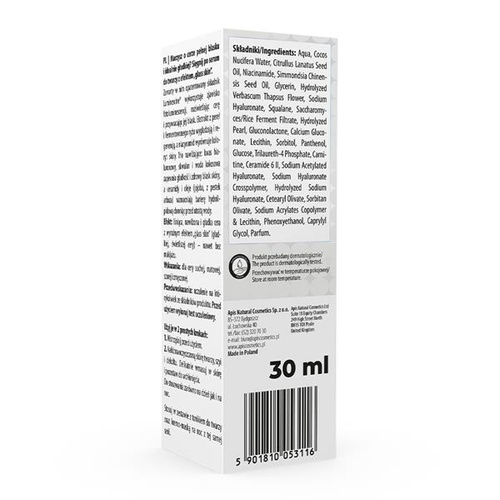 Apis Crystal Skin Serum do Twarzy z Efektem Glass Skin dla Skóry Suchej Matowej 30ml