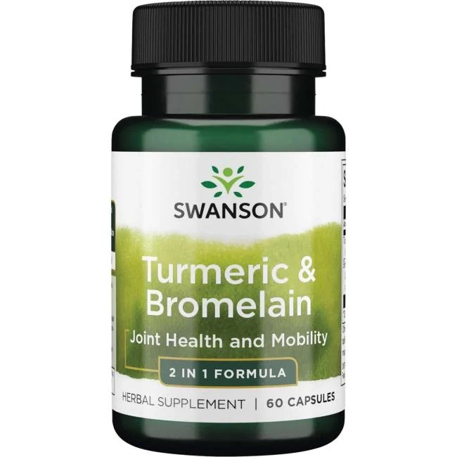 Swanson Turmeric & Bromelain for Joint and Digestive Support 60 Capsules