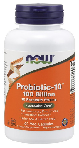 Now Foods Probiotic-10 100 Billion Digestive Support 60 Capsules