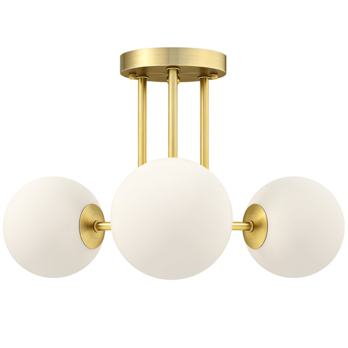 HOMCOM LED Ceiling Light with Globe Shades, Modern 3-Light Ceiling Light with G9 Sockets for Living Room, Bedroom, Dining Room, Bulbs Not Included, Gold Tone