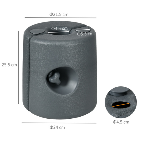 Outsunny HDPE Tent Weights Set of 4, Canopy Weights, Fill with Water or Sand, 48KG