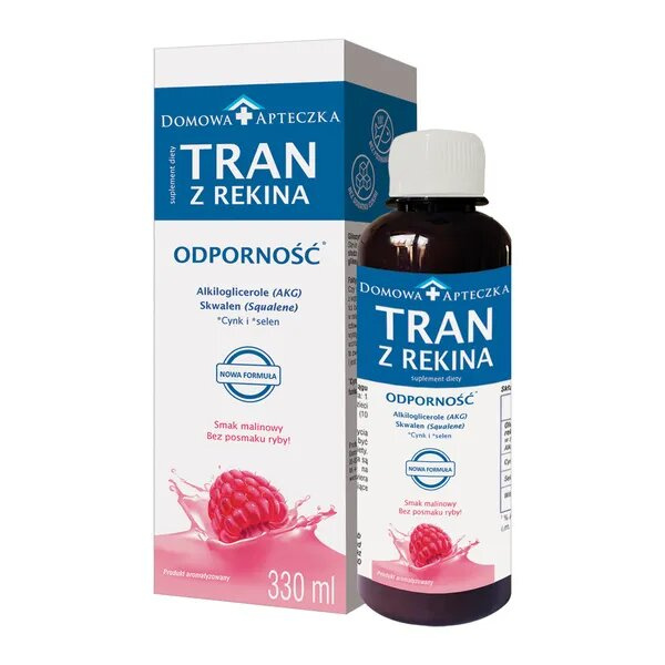 Domowa Apteczka Shark Oil for Immunity Raspberry for Children and Adults 330ml